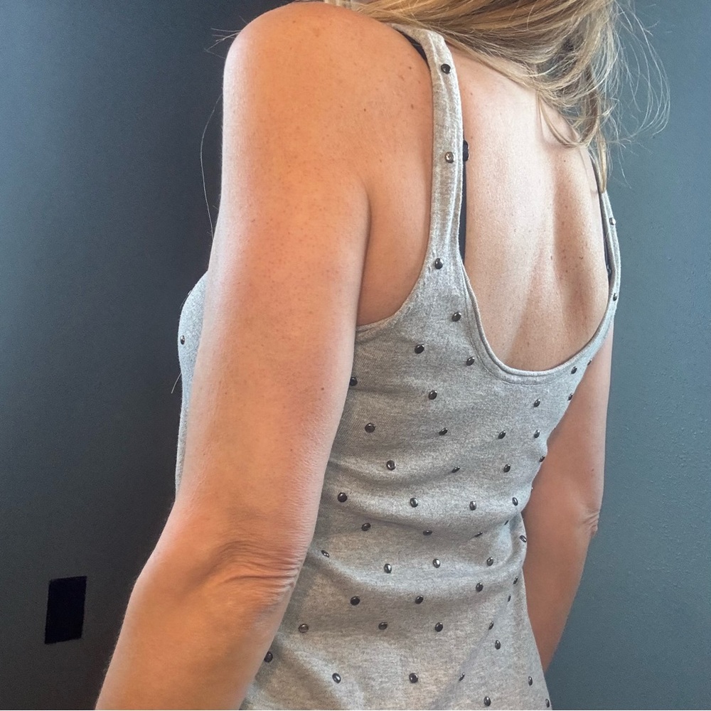 Kirrily Johnston Australia Gray Sleeveless Bodycon Studded Mini Dress AUS 12/M - Picture 3 of 10